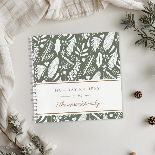 Carnet Recettes de vacances de feuillage de Noël d'hiver (Créateur téléchargé)