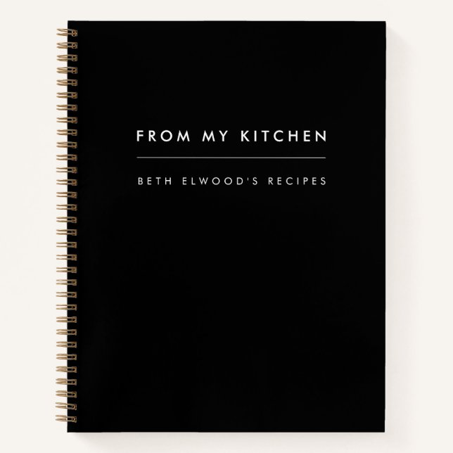 Carnet Recettes | Design Noir Moderne De Ma Cuisine (Devant)