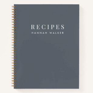 Carnet Recettes   Élégant Chic Stone Gris Sophisticé