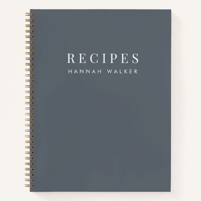 Carnet Recettes | Élégant Chic Stone Gris Sophisticé (Devant)
