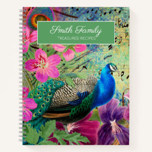 Carnet Recettes élégantes Vintages de la famille Peacock