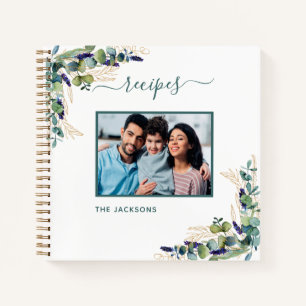 Carnet Recettes eucalyptus verdure photo blanche