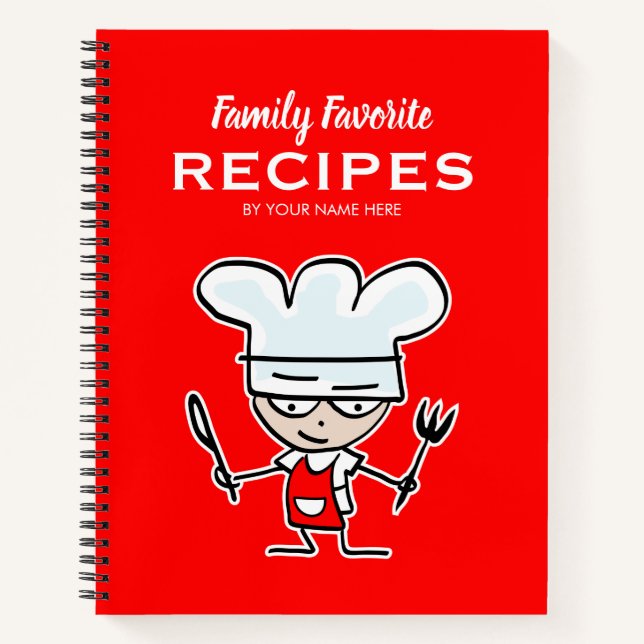 Carnet Recettes familiales favorites organisateur amusant (Devant)