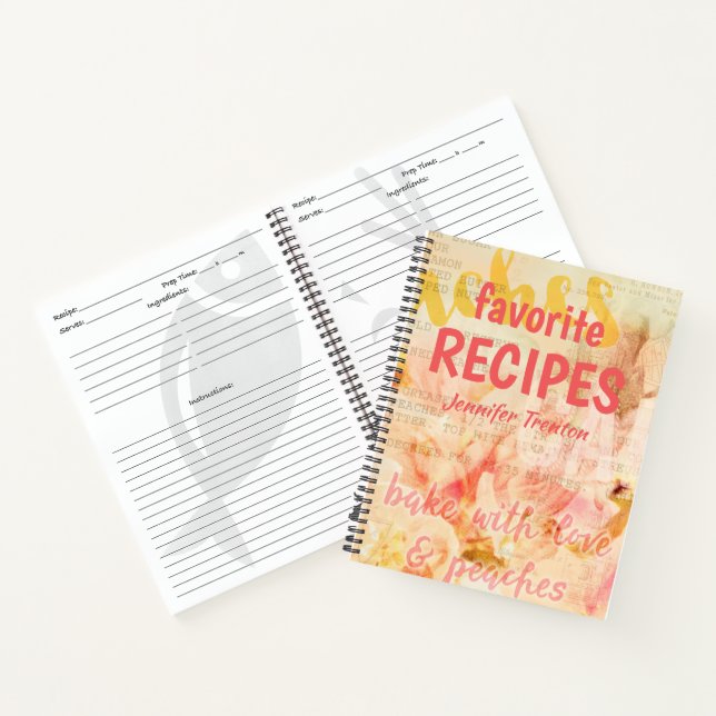 Carnet Recettes favorites Peach Baking Collage (Intérieur)