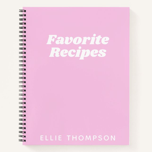 Carnet Recettes favorites personnalisées Typographie en r (Devant)