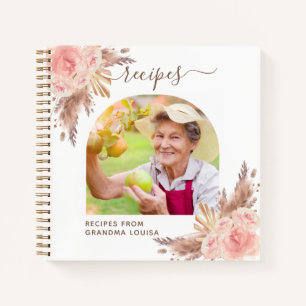 Carnet Recettes pampas herbe rose floraux photo de famill