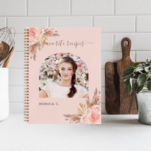 Carnet Recettes pampas herbe rose or blush photo