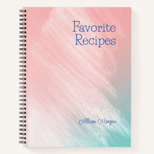 Carnet Recettes Préférées, Nom, Couleurs Pastel
