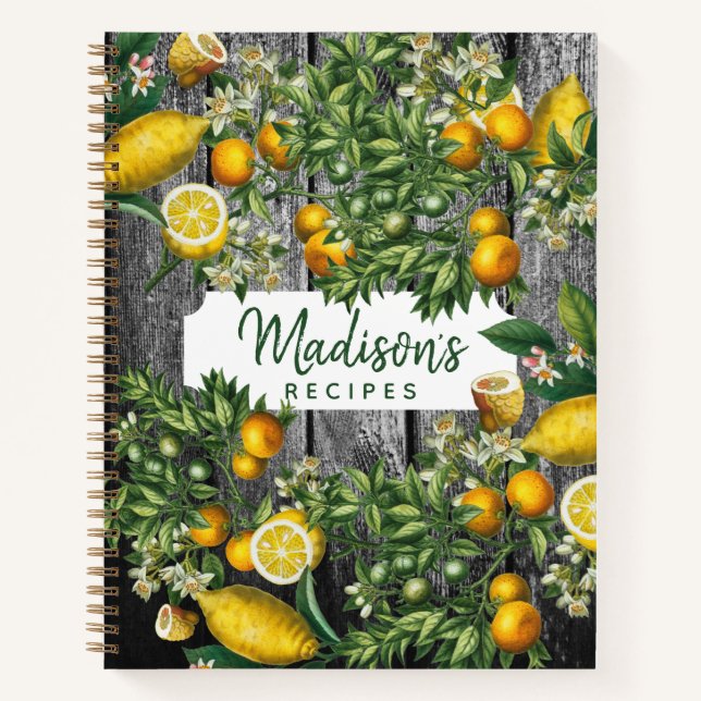Carnet Recettes rustiques Citrus Garden (Devant)