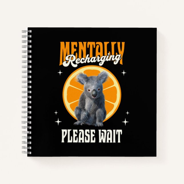 Carnet Recharge mental de koala introverti design (Devant)