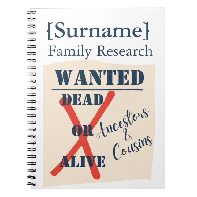 Carnet Recherche de la famille [Nom de famille] (Affiche  (Devant)