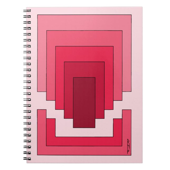 Carnet Rectangle Abstrait en rouge (Devant)