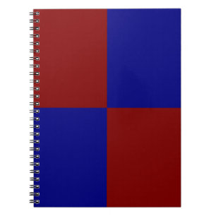 Carnet Rectangles rouge foncé et bleu