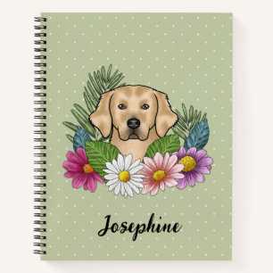 Carnet Récupérateur doré jaune Couleurs Fleurs Et Nom