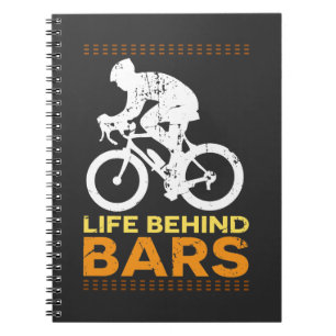 Carnet Recyclage drôle de cycliste derrière barres de