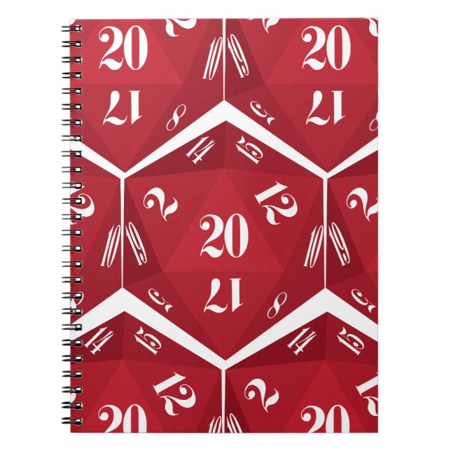Carnet Red-20-Sided-Dice-Pattern (Devant)