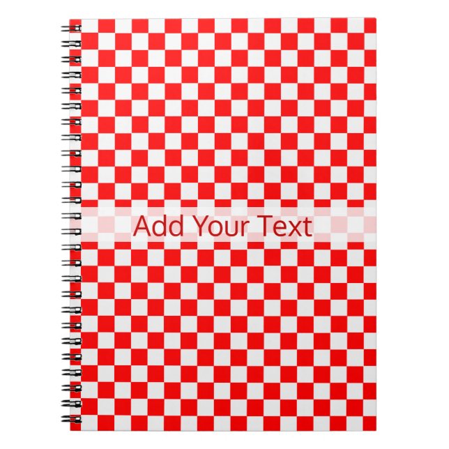 Carnet Red And White Classic Checkerboard by STaylor (Devant)