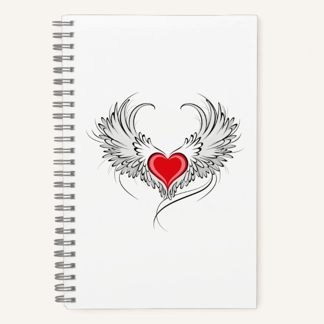 Carnet Red Angel Coeur avec ailes (Recto)