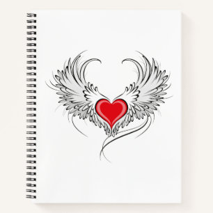 Carnet Red Angel Coeur avec ailes