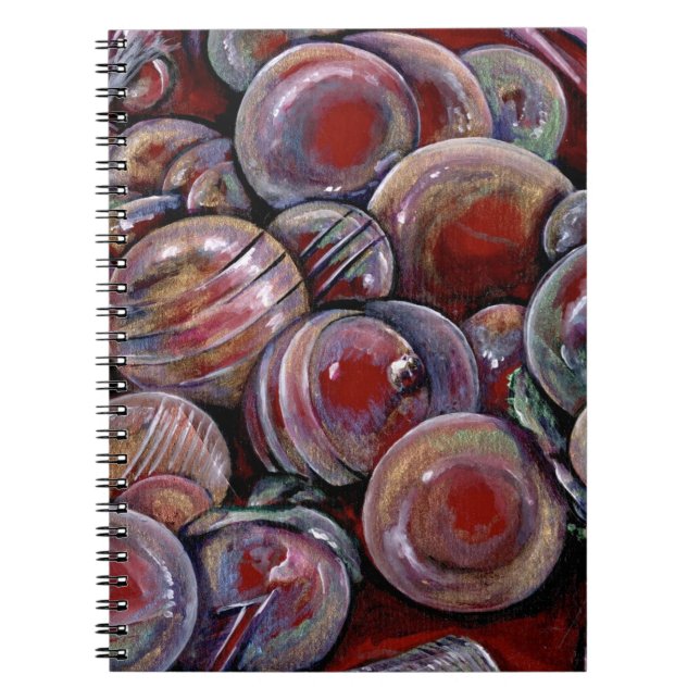 Carnet Red Christmas Balls (Devant)