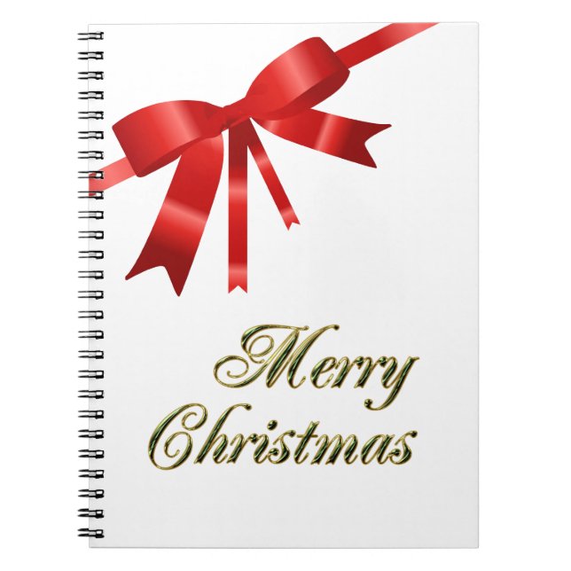 Carnet Red Christmas Bow (Devant)