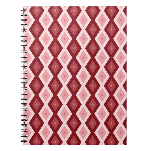 Carnet Red diamond pattern (Devant)