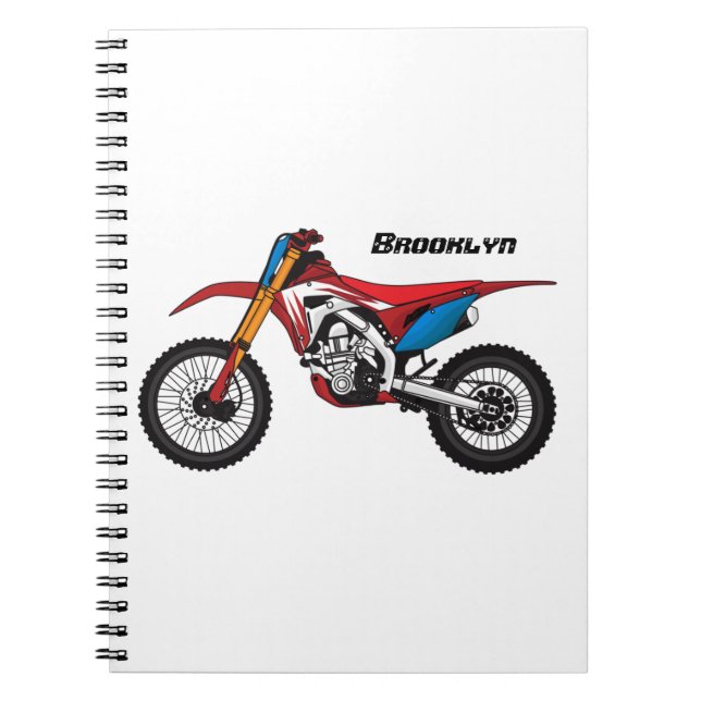 Carnet Red dirt bike motorcycle (Devant)
