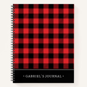 Carnet Red Flannel Buffalo Check Motif   Ajouter Votre No