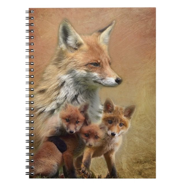 Carnet Red Fox Momma et Cubs (Devant)