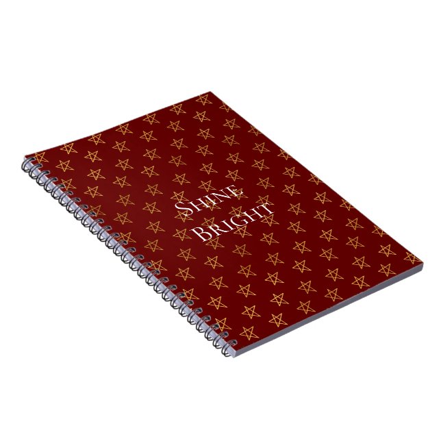 Carnet Red Gold Stars brillent (Côté Droit)