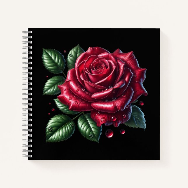 Carnet Red Gothic Rose (Devant)