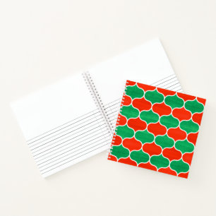 Carnet Red Green Christmas Ogee Motif croquis Notes