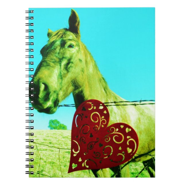 Carnet Red Heart and Horse (Devant)