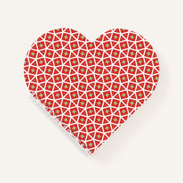Carnet Red Holiday Geometric Star Design (Devant)