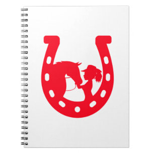 Carnet Red Horseshoe Girl and Horse
