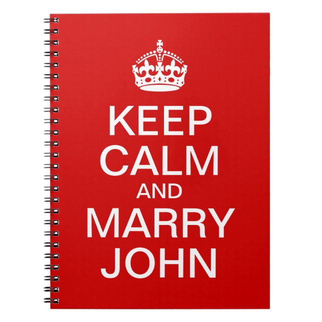 Carnet Red Keep Calm et Épousez le Marié (Devant)
