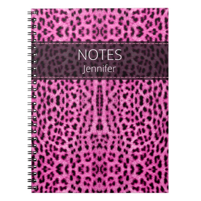 Carnet Red Leopard Skin Imprimer le nom du Motif Customis (Devant)