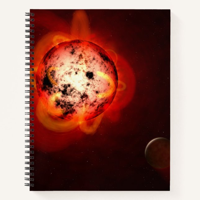 Carnet Red Nwarf Star Orbité Par Une Hypothétique Exoplan (Devant)