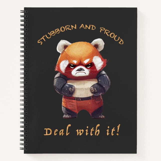 Carnet Red Panda têtu Devoir Avec Elle Mignonne Adorable  (Devant)
