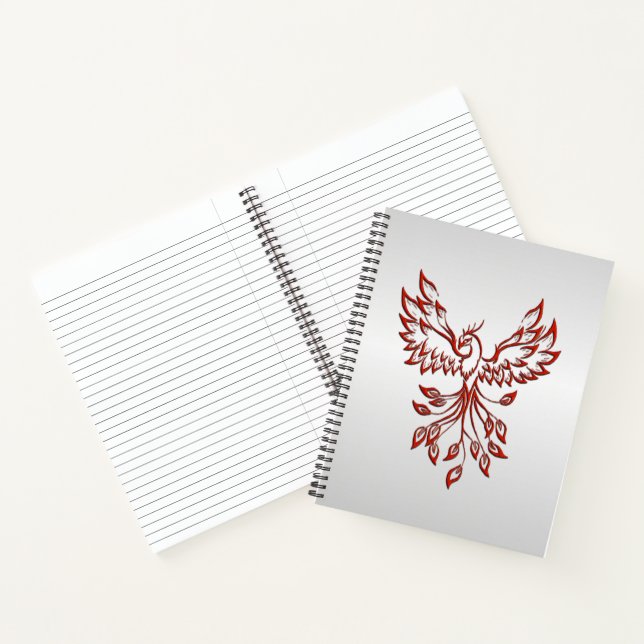 Carnet Red Phoenix se lève Silver (Intérieur)