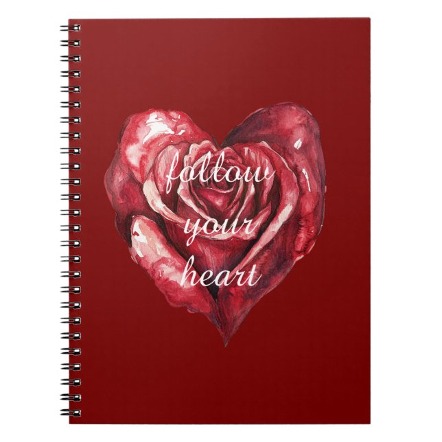Carnet Red Rose Heart (Devant)