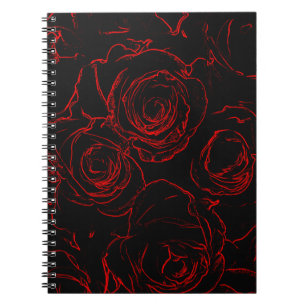 Carnet Red Roses Arrière - plan noir