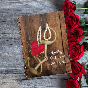 Carnet Red Roses et Cheval Bit Pays Mariage de l'Ouest