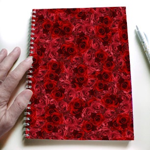 Carnet Red roses motif moderne girly collège dirigé