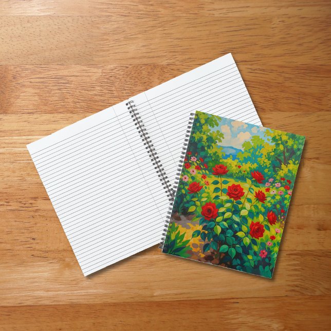 Carnet Red Roses Notebook (Notebook with red roses)