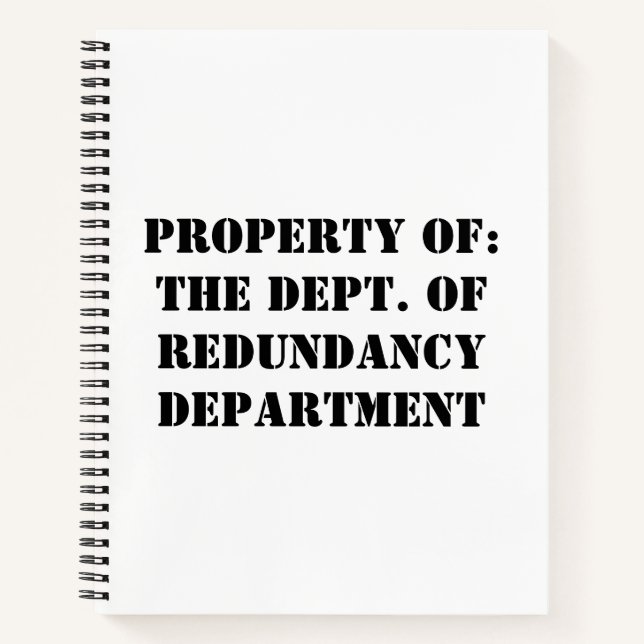 Carnet Redundance, propriété Department (Devant)
