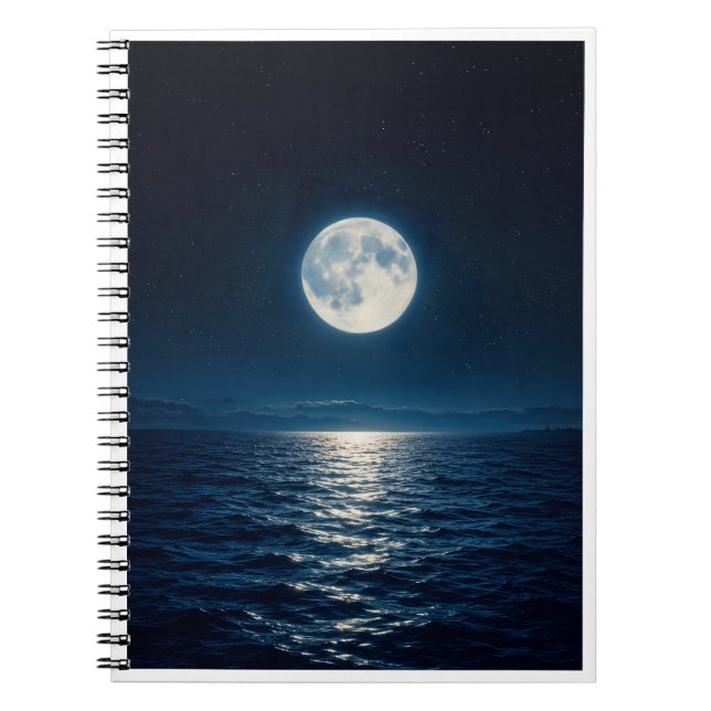 Carnet Reflet d'eau de pleine lune Lumière de lune abstra (Devant)