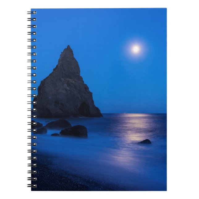 Carnet Reflet du lever de lune sur l'océan et les stacks  (Devant)