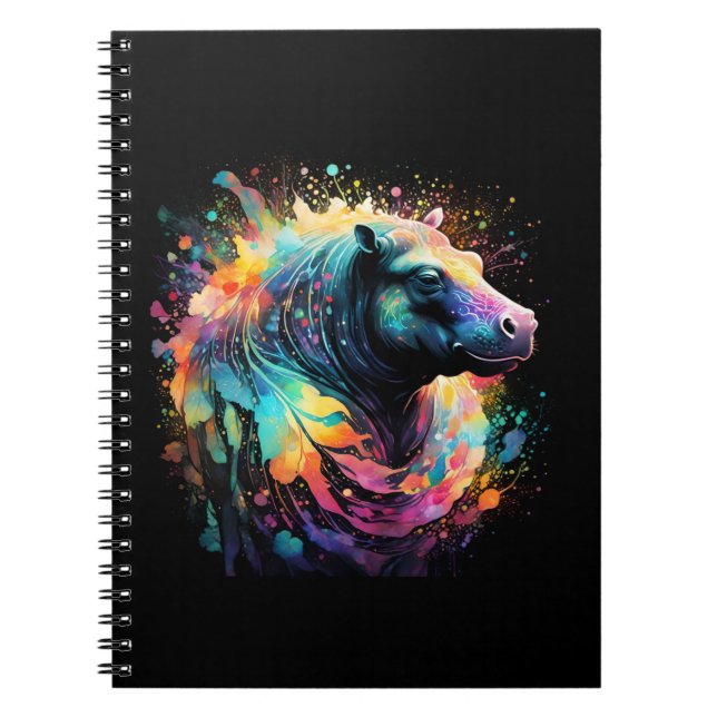 Carnet Reflets Abstraits : Hippo Colour Splash, (Devant)