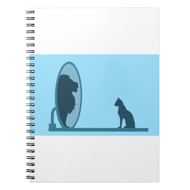 Carnet Réflexion du lion miroir de chat confiance Motivat (Devant)